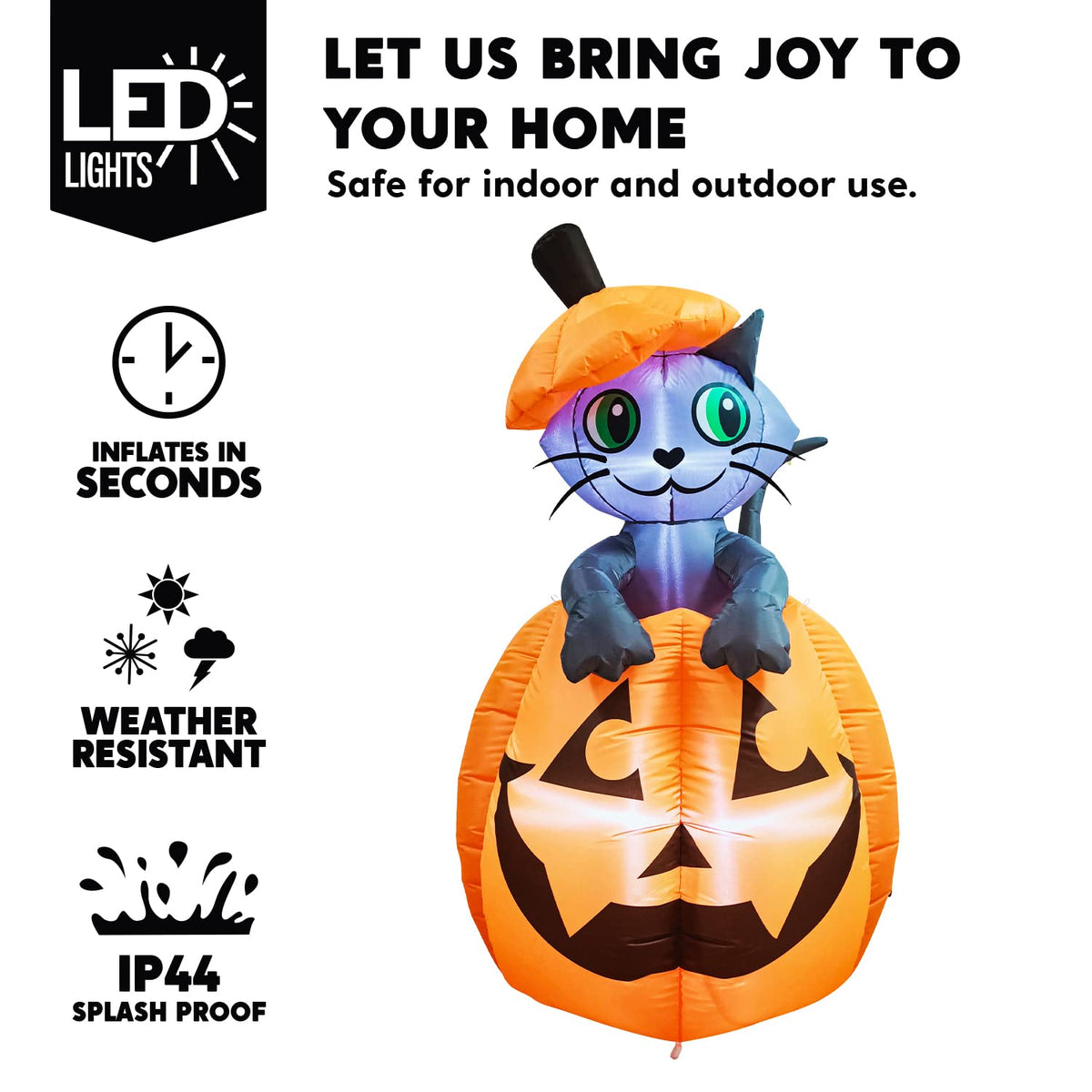 5 FT Animated Pumpkin Inflatable with LEDs E5270