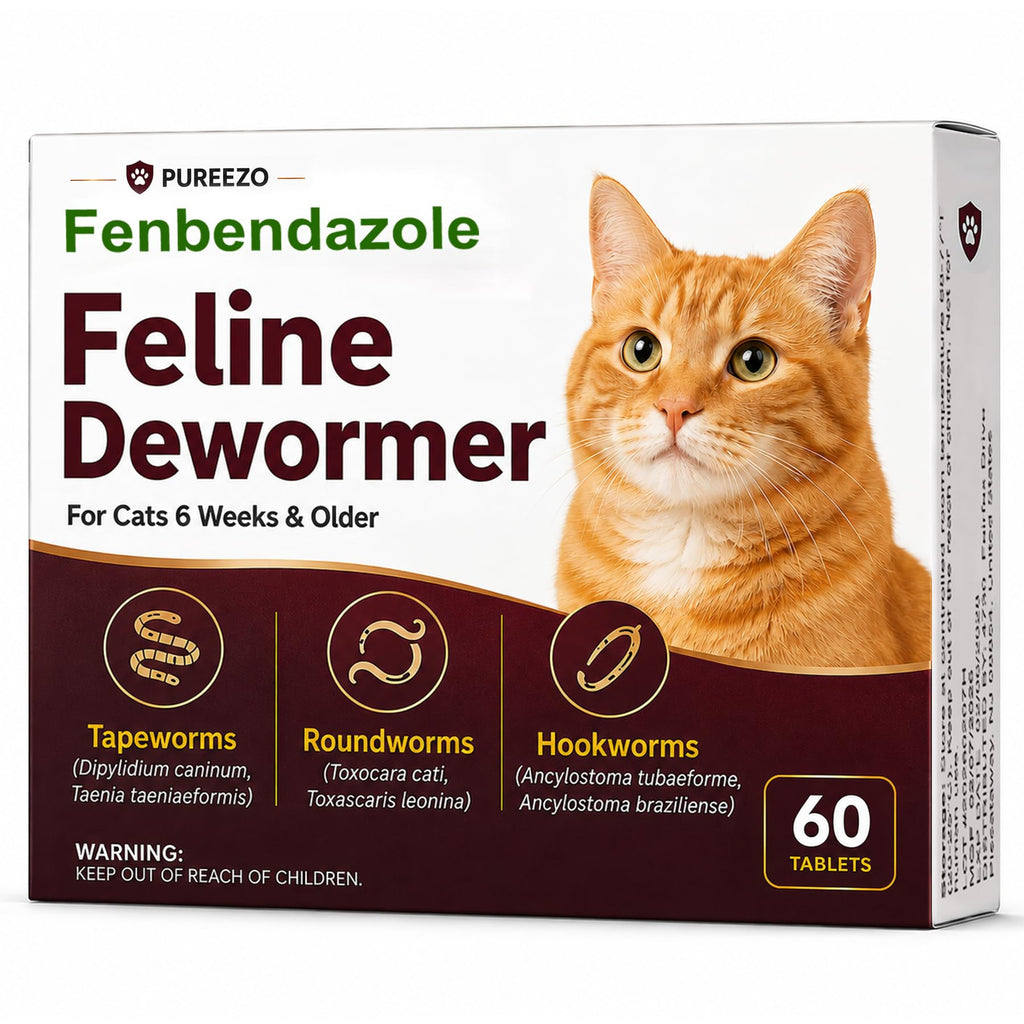 Cat Dewormer Tablets for Tapeworms, Roundworms & Hookworms E9060