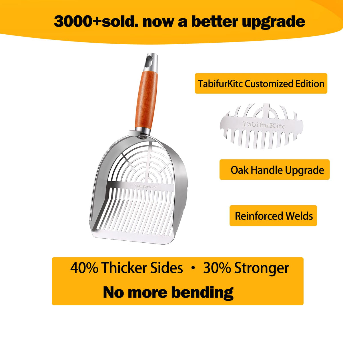 304 Stainless Steel Cat Litter Scoop with Holder Stand M872026