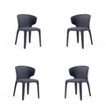 Black Upholstered Dining Chairs Set of 4 H1902