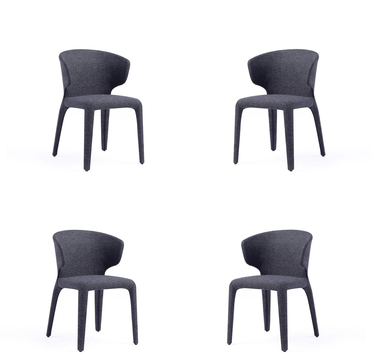 Black Upholstered Dining Chairs Set of 4 H1902