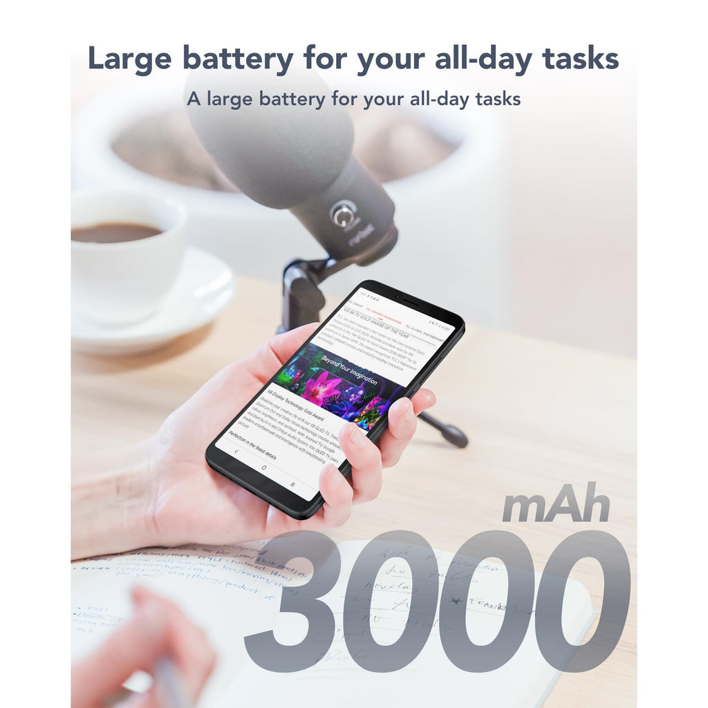 Unlocked Smartphone with 6.0" HD+ Display, 3+32GB, 3000mAh Battery, Android 13, Space Black T665