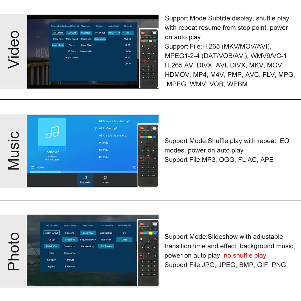 4K Media Player with Remote Control X705388