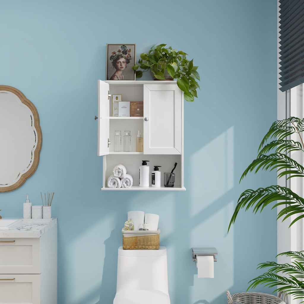White Wall Mounted Wooden Bathroom Cabinet A615