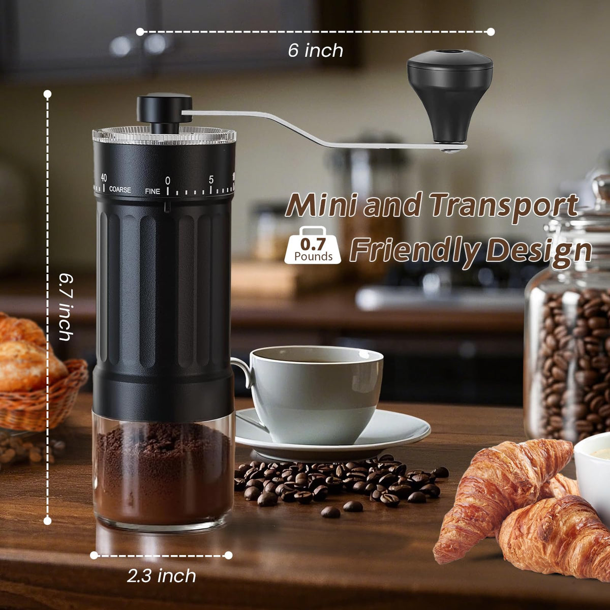 Manual Coffee Grinder with Ceramic Conical Burr Z845425