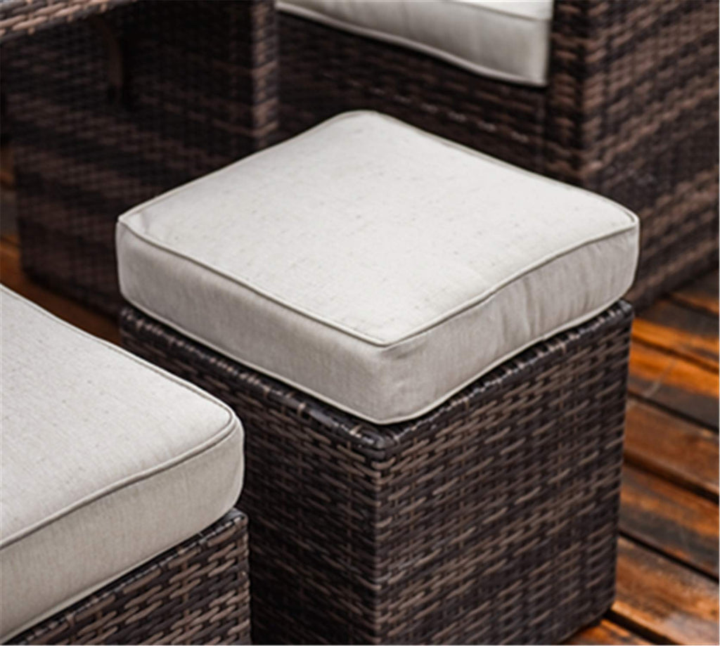 7 Pcs Rattan Wicker Sofa Set with Storage Box and Cushions G55613