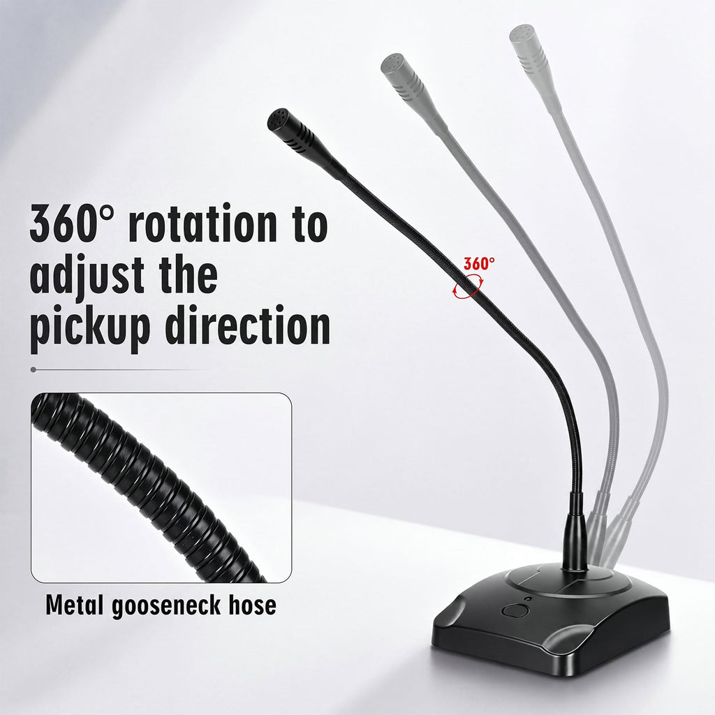 3 Pcs Gooseneck Wired Microphone with Base T44572