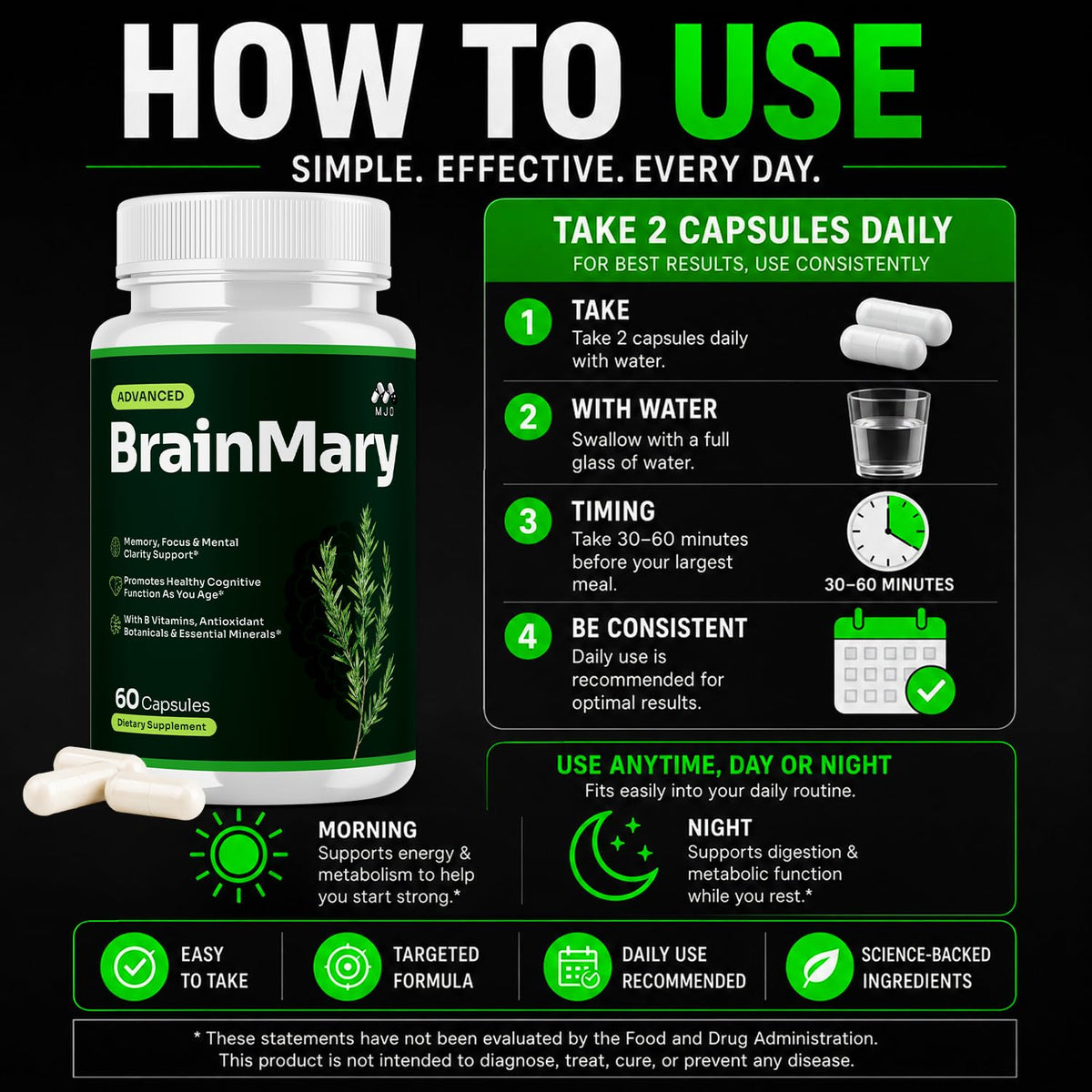 Brain Mary Capsules 5-Pack 300 Capsules M570031