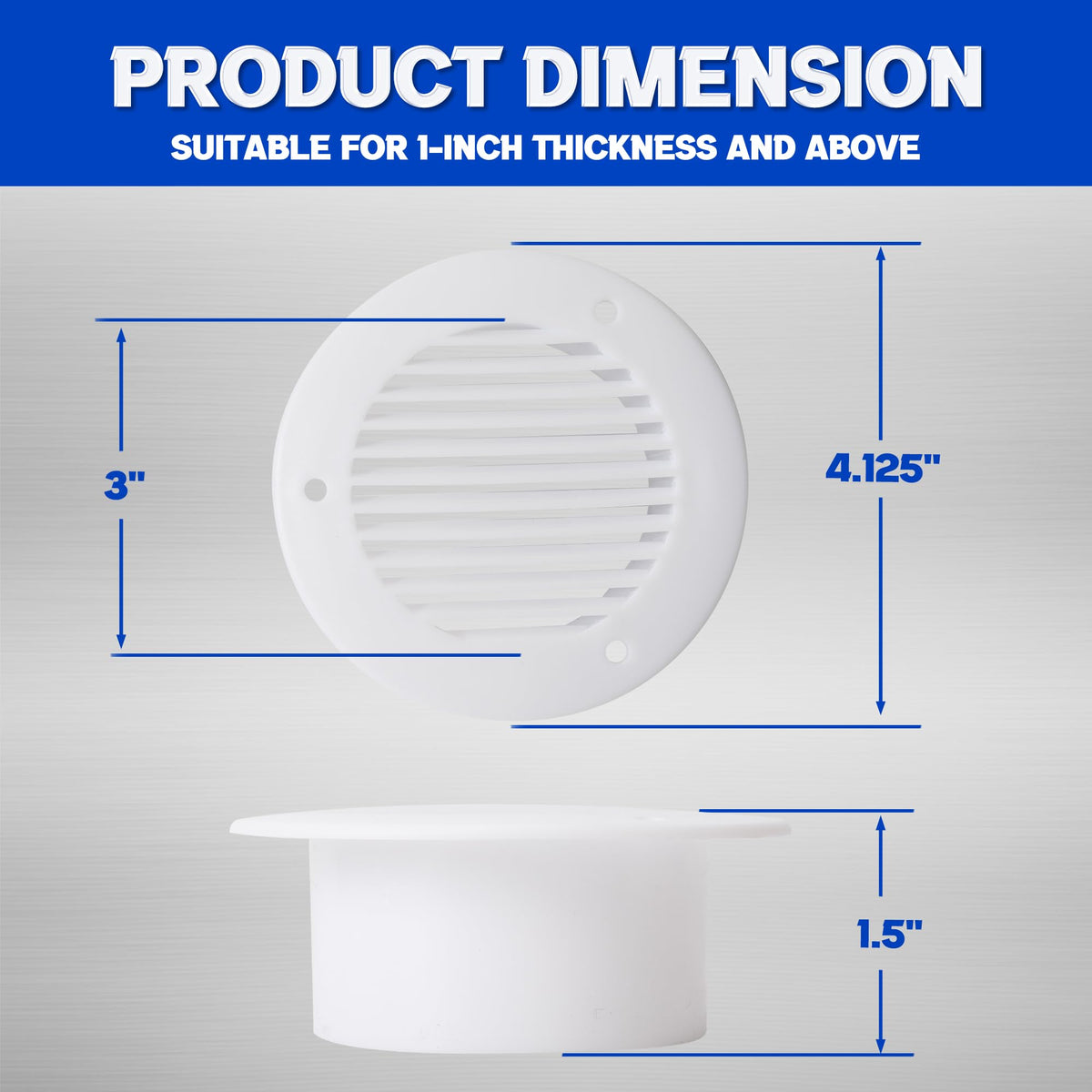 Trailer RV Sidewall Exhaust Vent Fan Kit with Cover, 2 Pack I84360