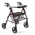 Burgundy Aluminum Bariatric Rollator Walker with Seat L33159