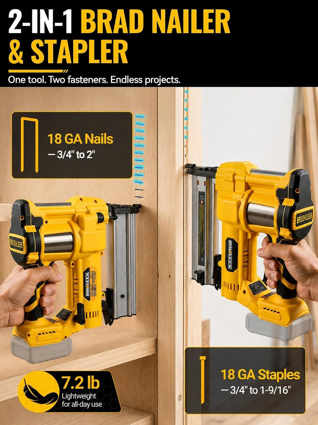 2-in-1 Brad Nailer Staple Gun N85879