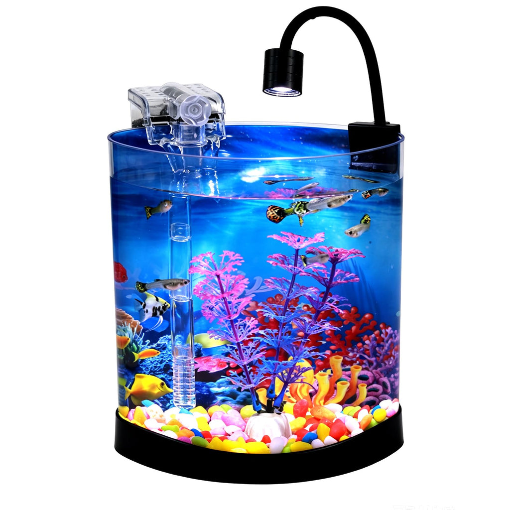 1 Gallon Half Moon Fish Tank O5097