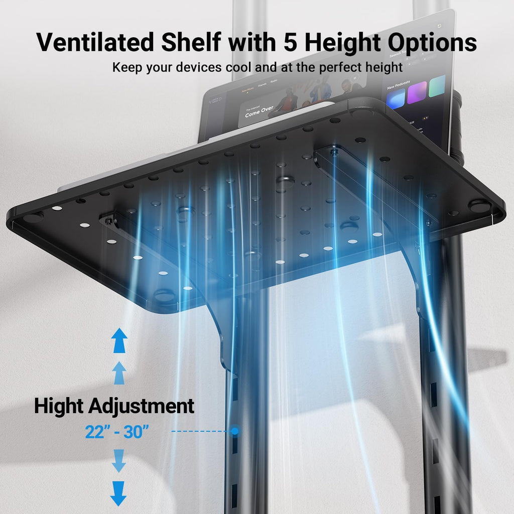 Rolling TV Stand on Wheels for 32-83 Inch Screens up to 110lbs T839