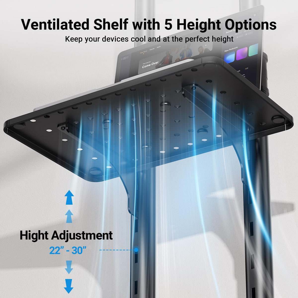 Rolling TV Stand on Wheels for 32-83 Inch Screens up to 110lbs T839