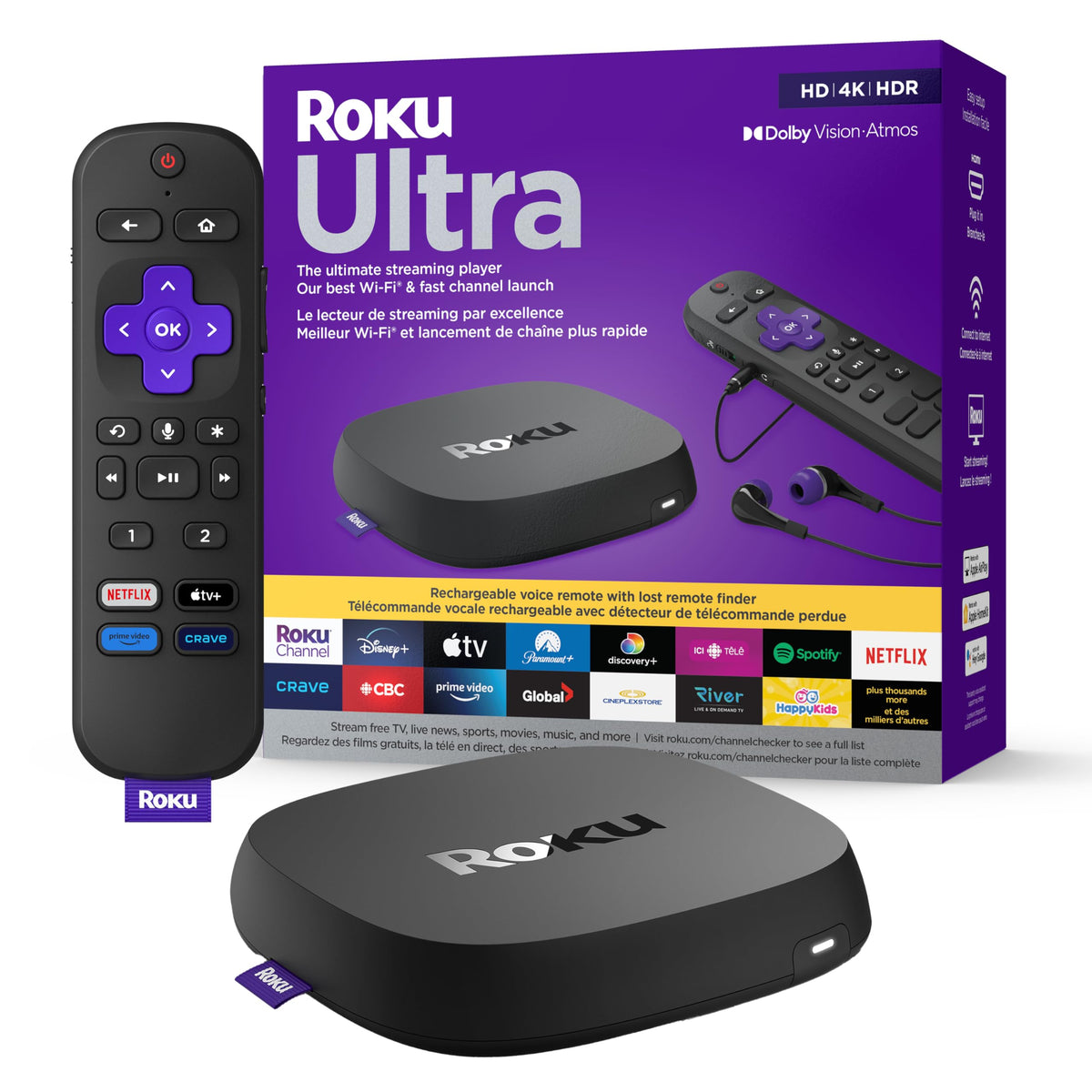4K HDR Streaming Player with Voice Remote and HDMI Cable X3164