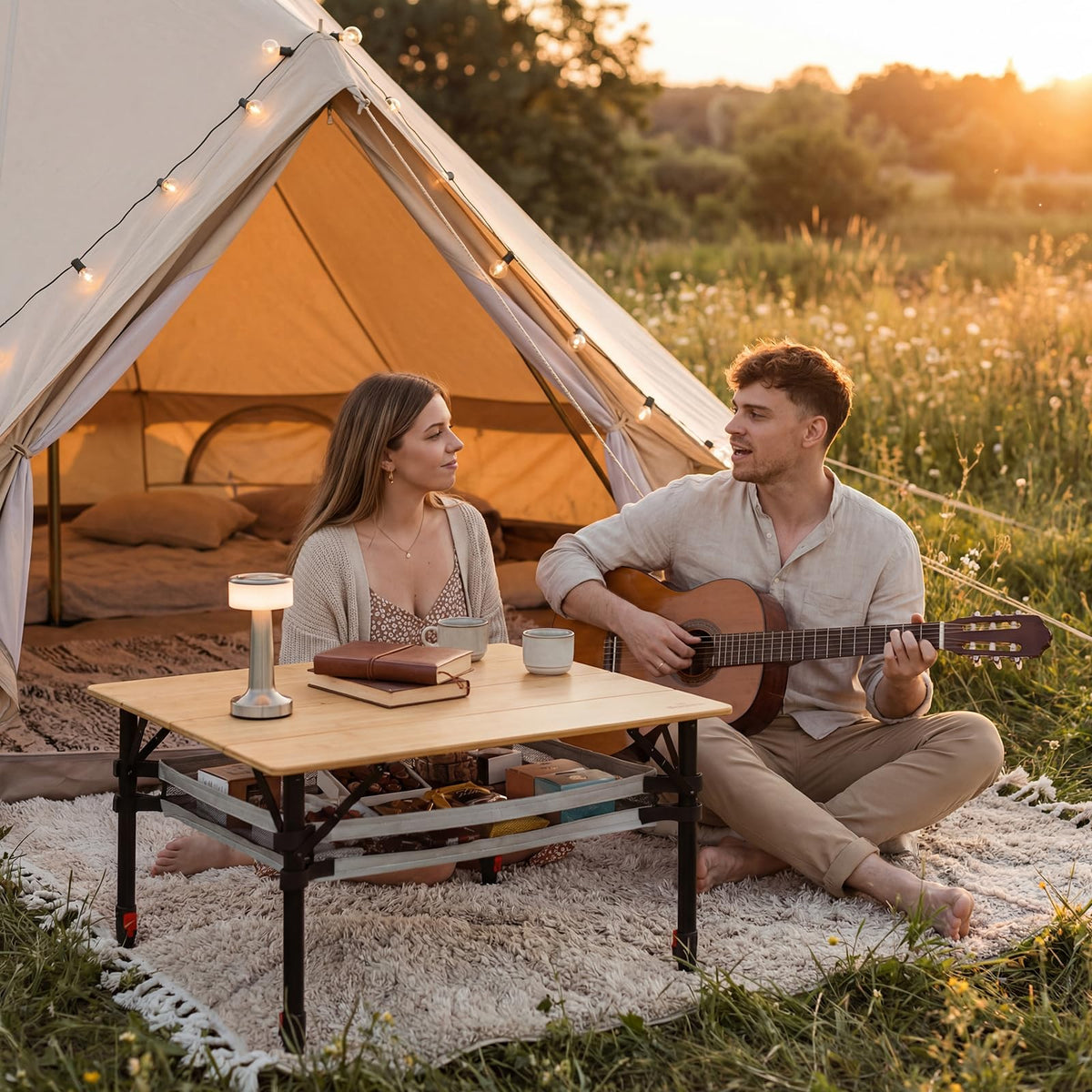 Bamboo Aluminum Folding Camping Table H6522