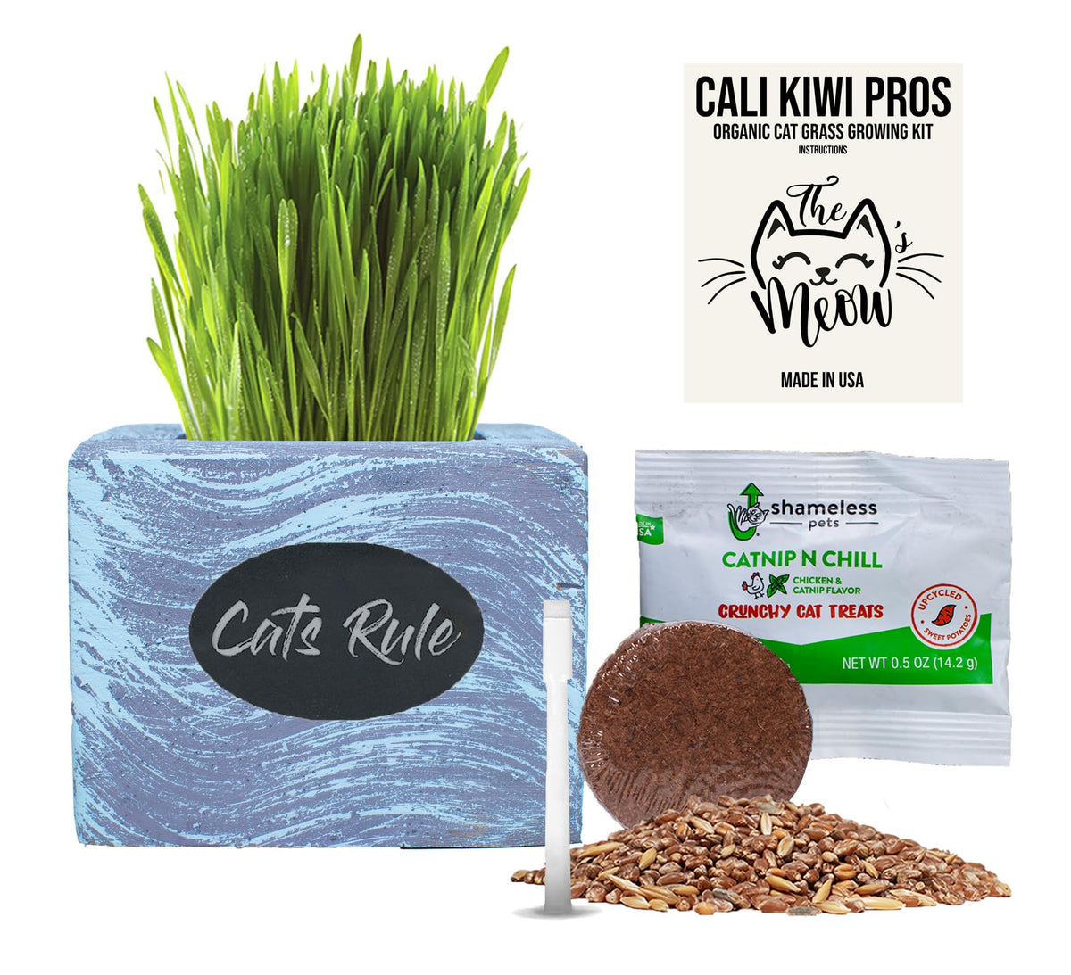 Organic Wheatgrass Seed & Soil Cat Grass Kit R1972