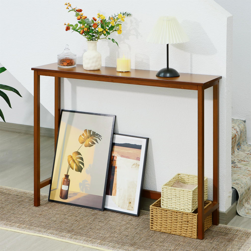 Bamboo Narrow Wood Console Table L19365