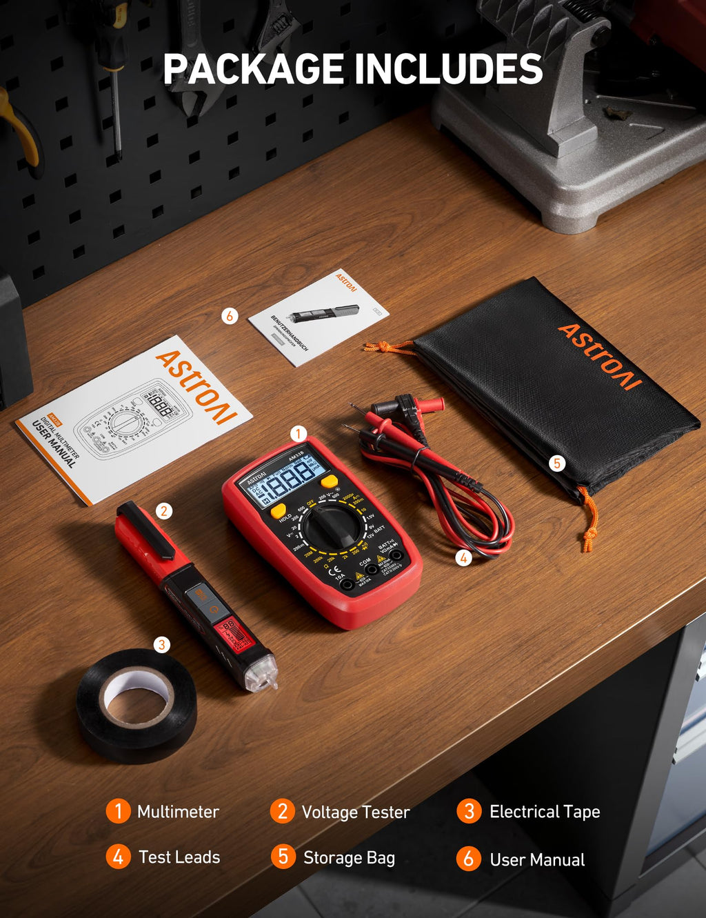 Electrical Test Kit with Digital Multimeter and Voltage Tester Z5036