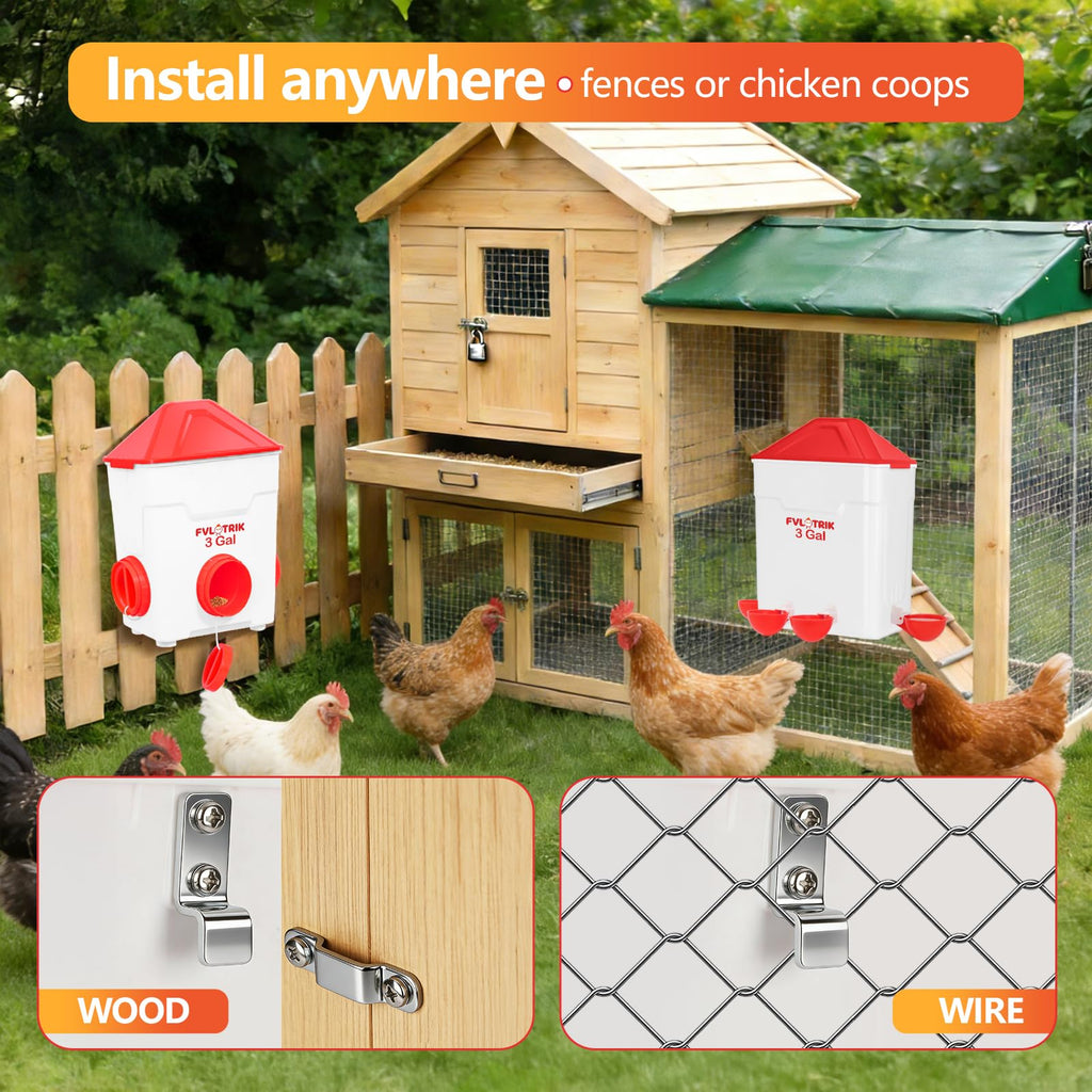 3 Gallon Chicken Waterer and Feeder Set I796671