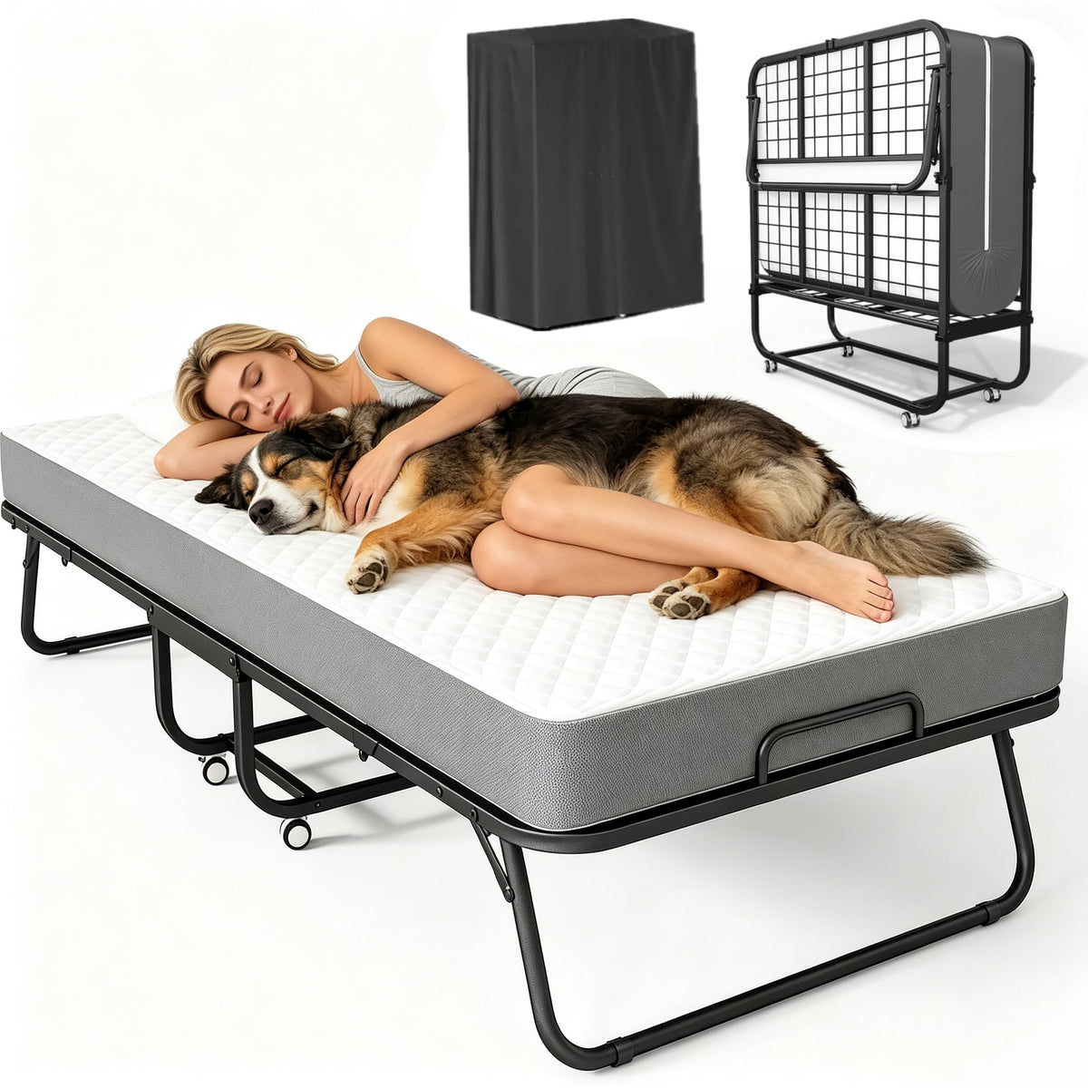 Folding Bed with Mattress 75" x 31" 5" Memory Foam F517923