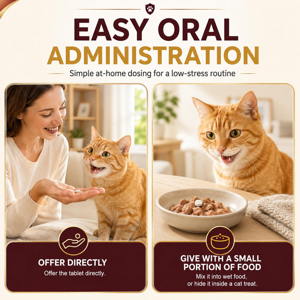 Cat Dewormer Tablets for Tapeworms, Roundworms & Hookworms E9060