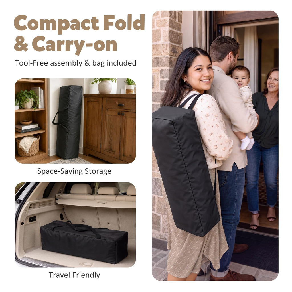 4 in 1 Foldable Pack and Play with Bassinet & Changing Table E8364