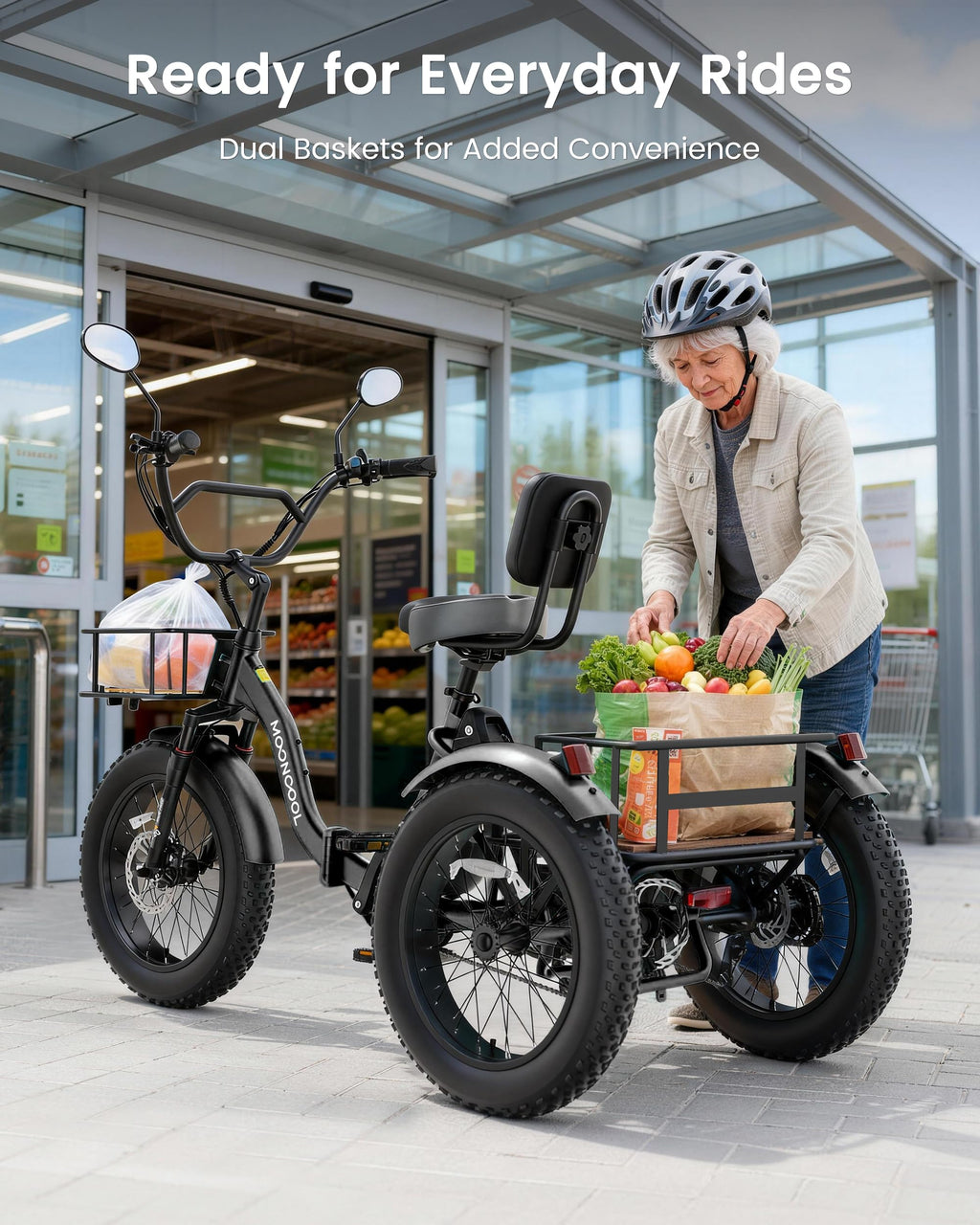20" Fat Tire 7 Speed Folding Electric Trike P43133
