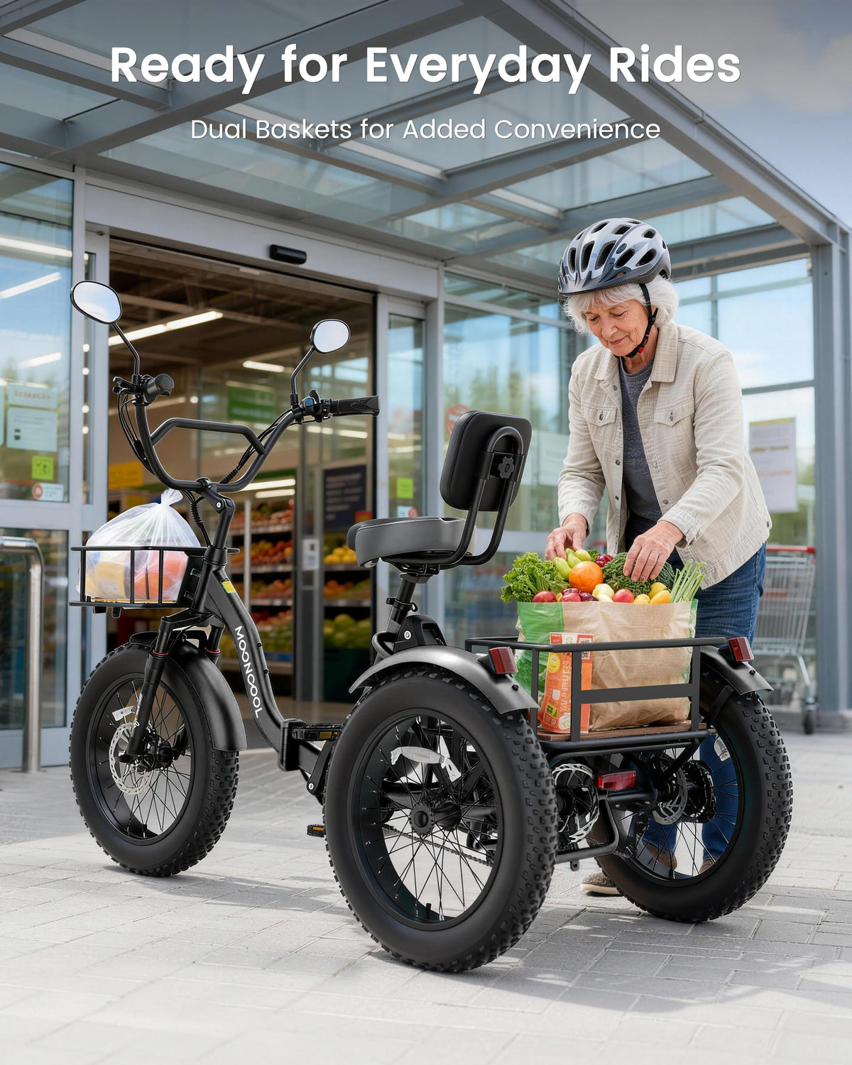 20" Fat Tire 7 Speed Folding Electric Trike P43133