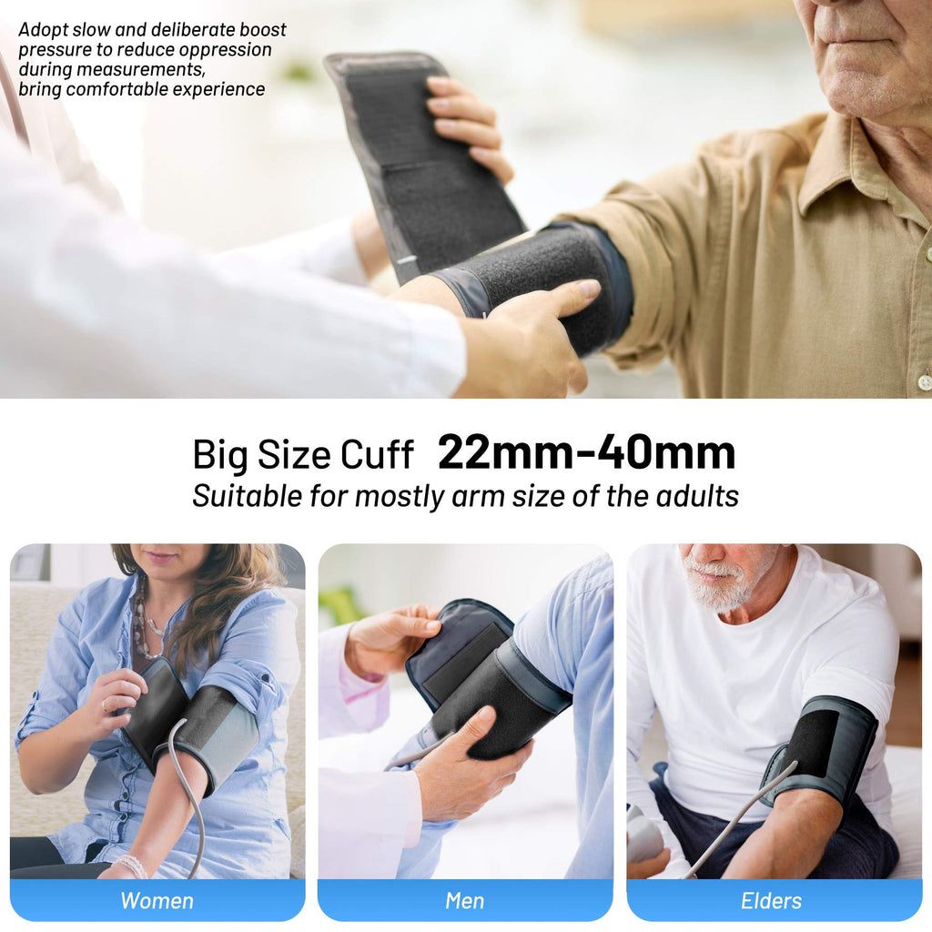 Black Upper Arm Blood Pressure Monitor with Adjustable Arm Cuff and Large Display U52193