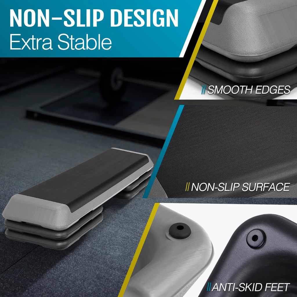 43 Inch Adjustable Aerobic Step Platform with 4 Risers R3571