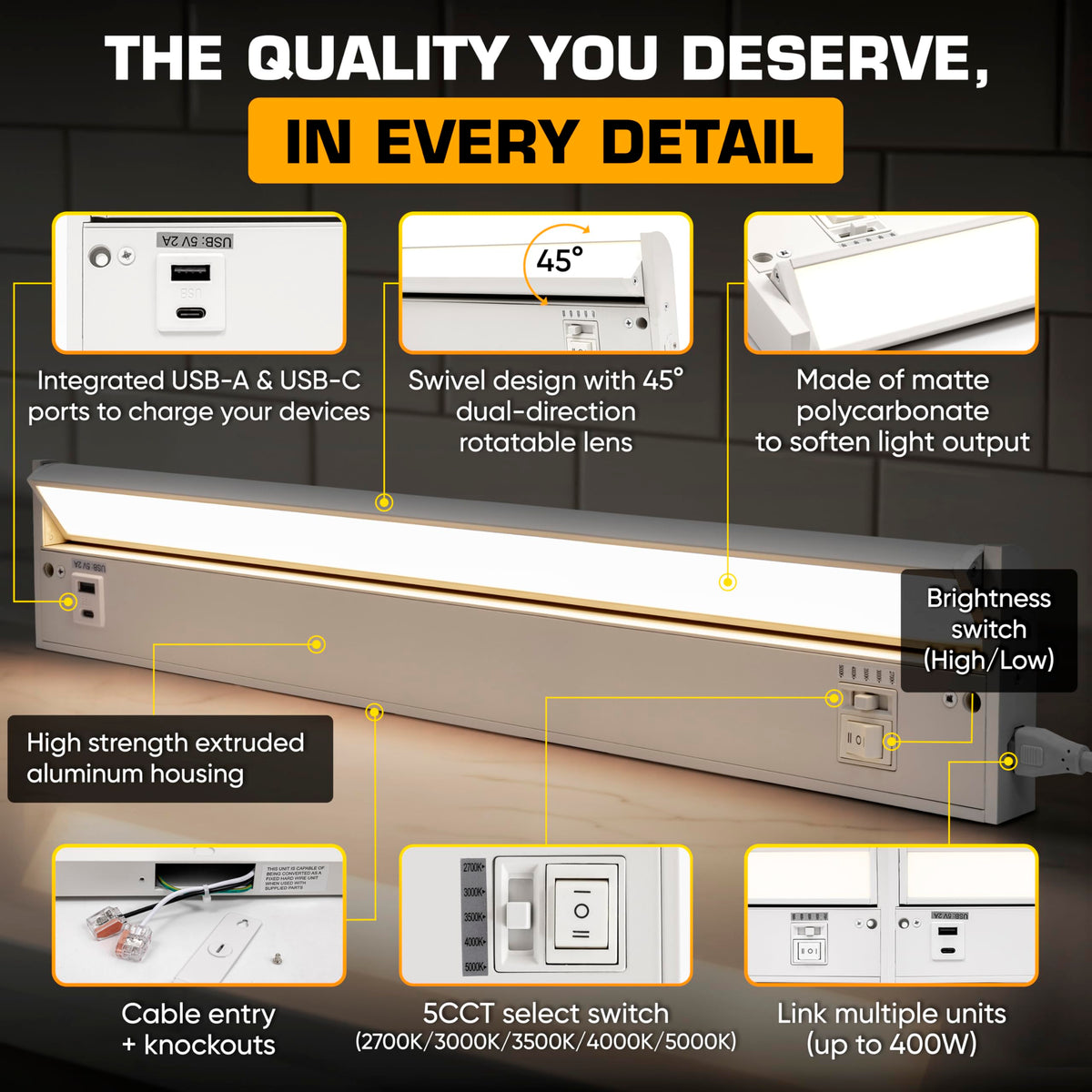 LED Under Cabinet Lighting 24 Inch White T44964