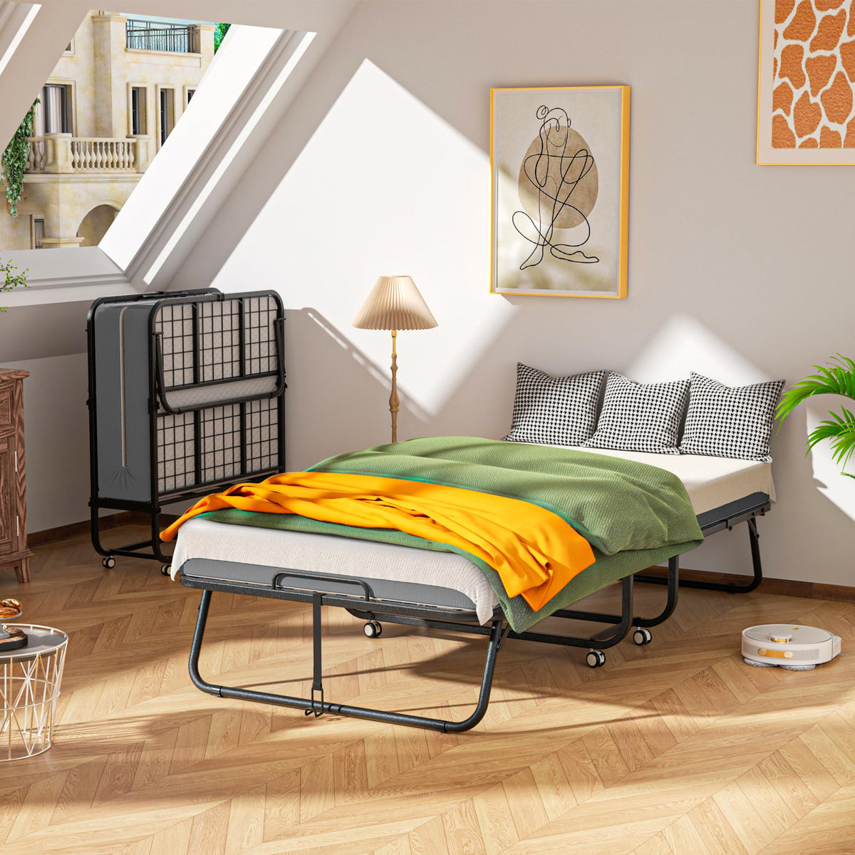 Folding Bed with Mattress 75" x 31" 5" Memory Foam F517923