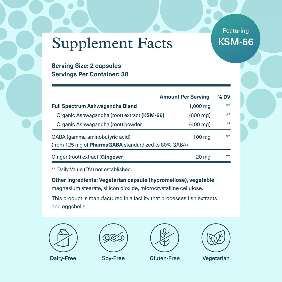 Ashwagandha + GABA 60 Vegetarian Capsules U776