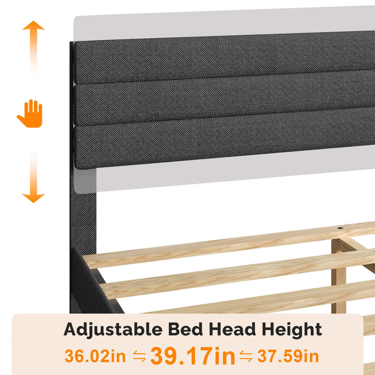 Queen Size Linen Fabric Upholstered Platform Bed Frame E5297