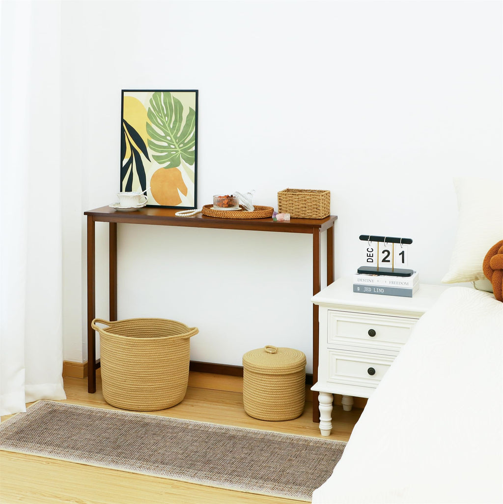 Bamboo Narrow Wood Console Table L19365