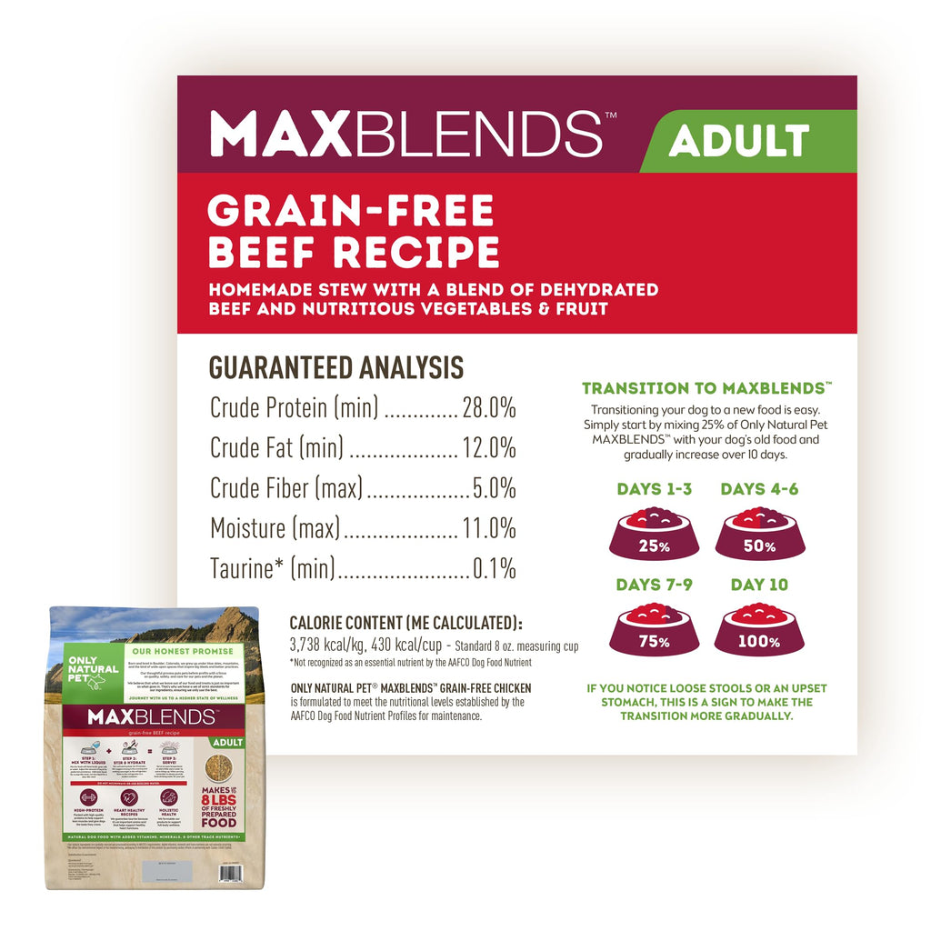 Grain Free Dehydrated Beef Recipe Dog Food 2 lb Bag L20790