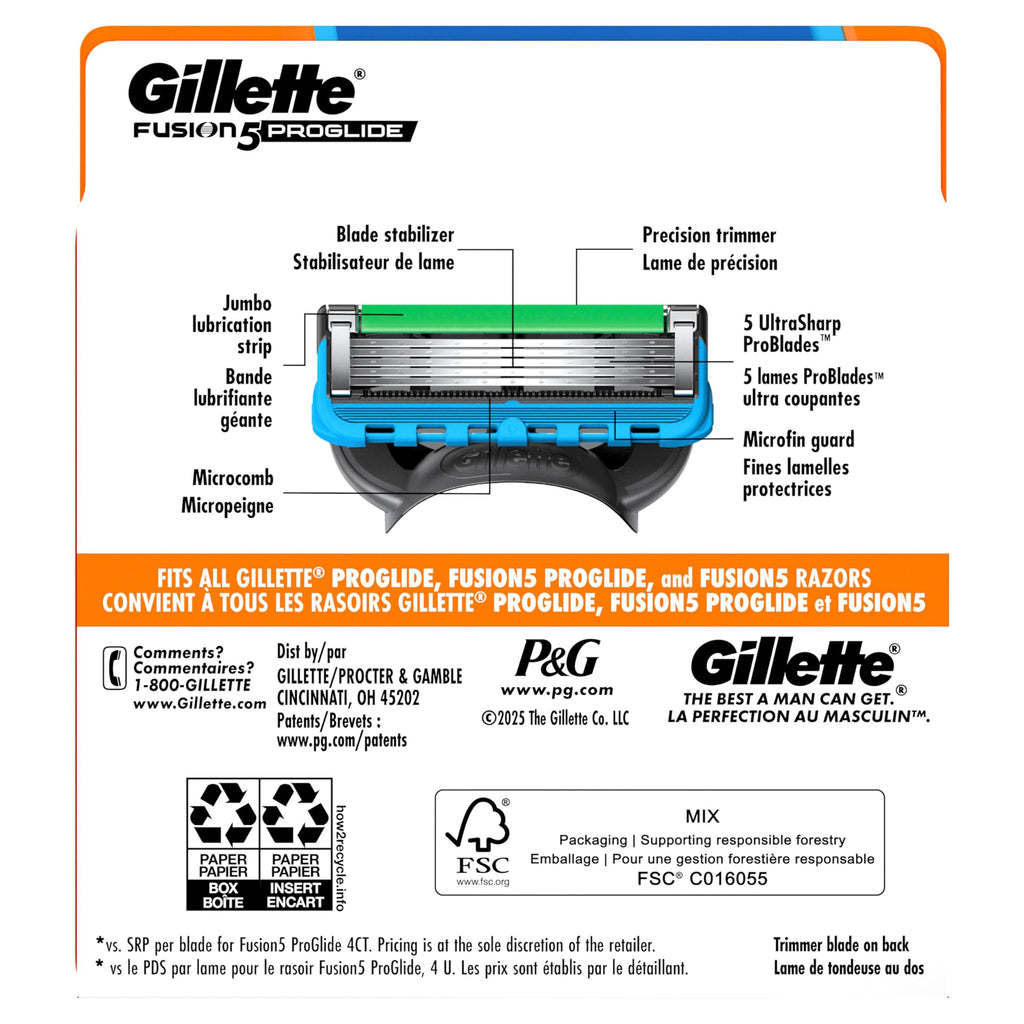 5-Blade Razor Refills, 9 Count G7696