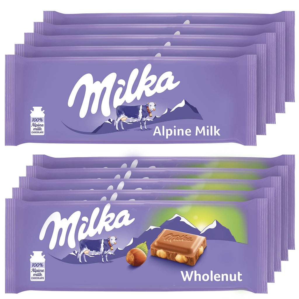 Chocolate Bars Variety Pack, Alpine Milk & Hazelnut, 10 - 3.52 oz Bars G371963