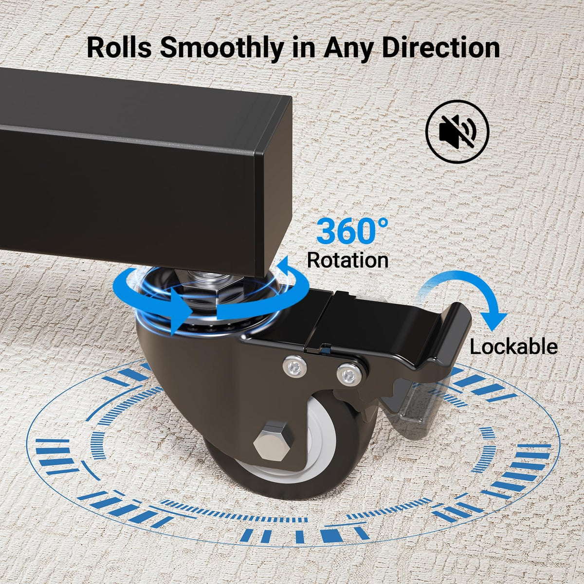 Rolling TV Stand on Wheels for 32-83 Inch Screens up to 110lbs T839