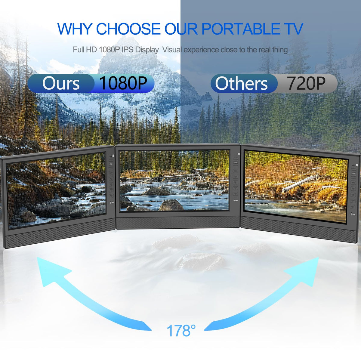 12” Portable Flat Screen TV with Digital Tuner J487024