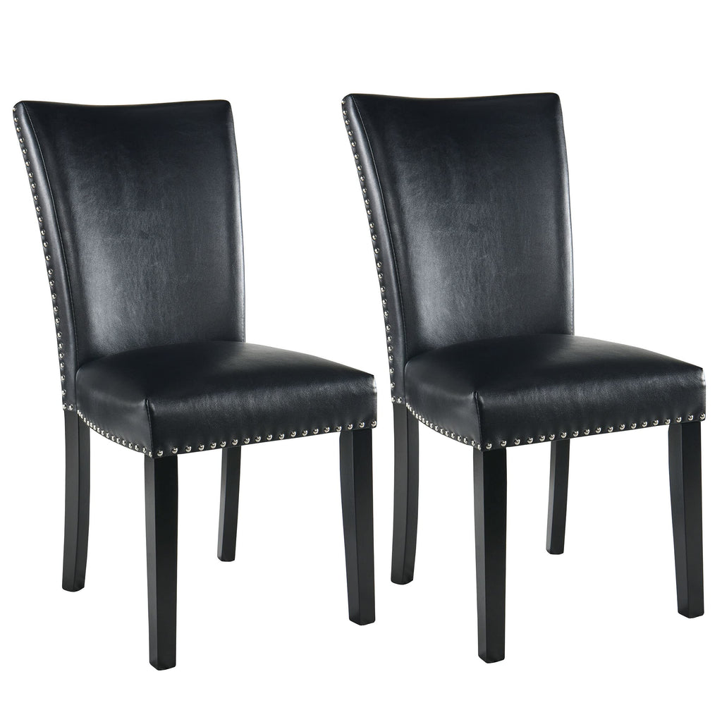 Faux Leather Upholstered Dining Chairs Set of 2 Black L901195