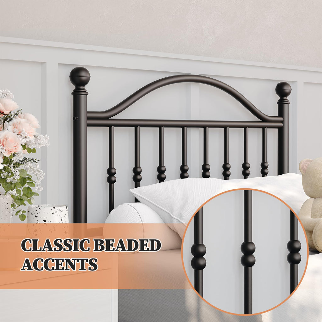 Twin Size Metal Platform Bed Frame with Headboard & Footboard C696