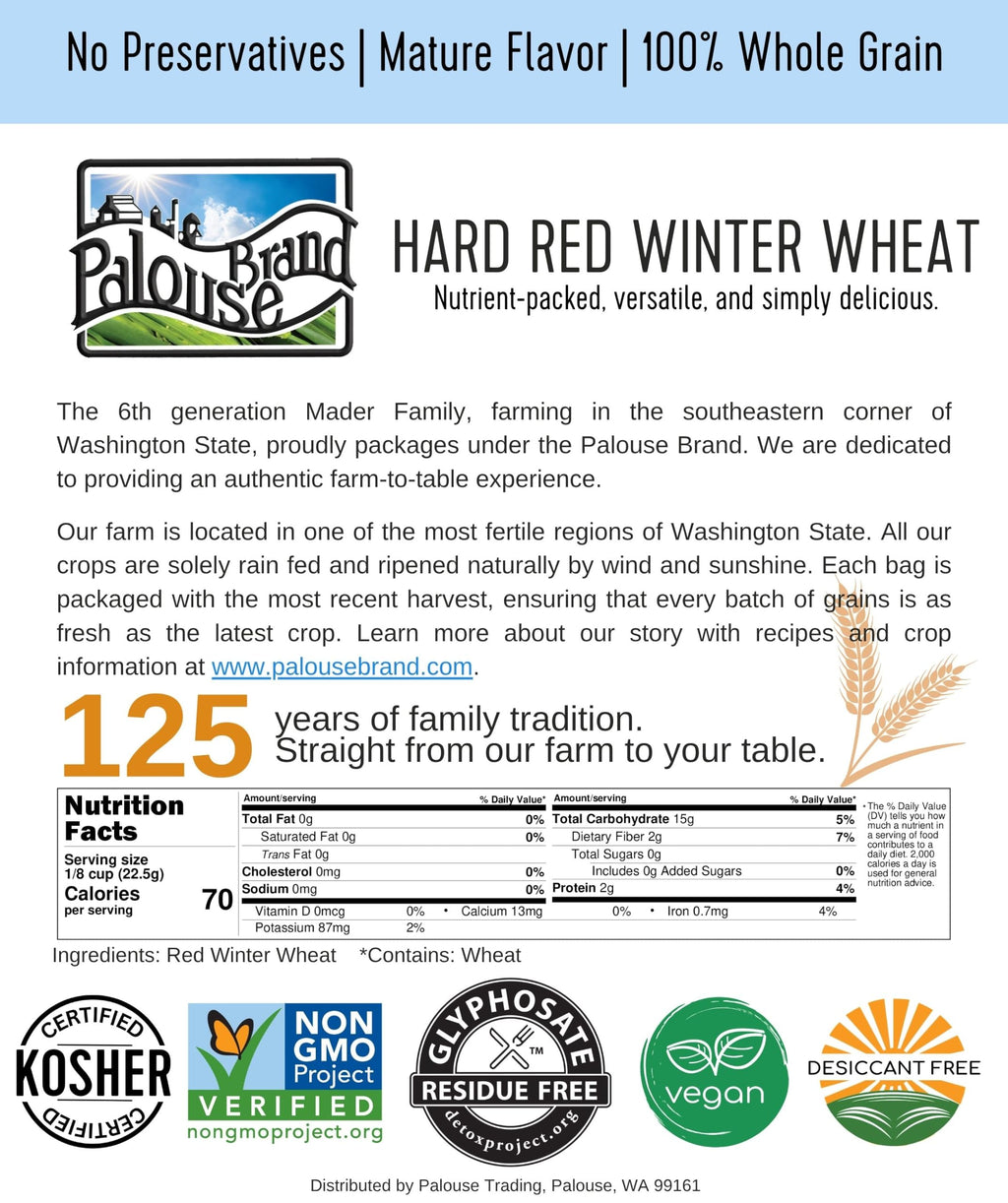 Hard Red Winter Wheat Berries 25 LBS Bag Sproutable Non-GMO Kosher C286589