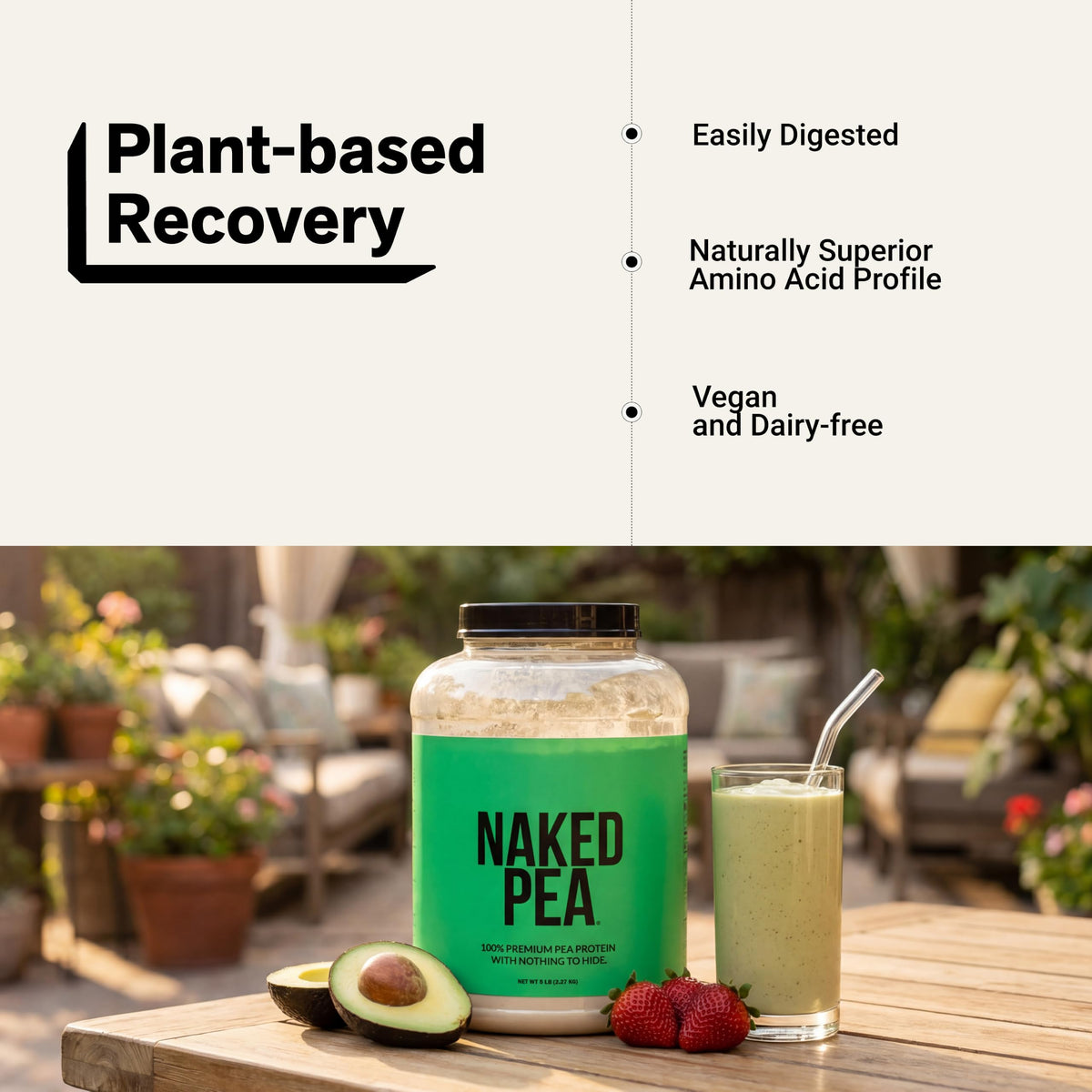 Unflavored Vegan Pea Protein Powder Isolate 5LB A9062