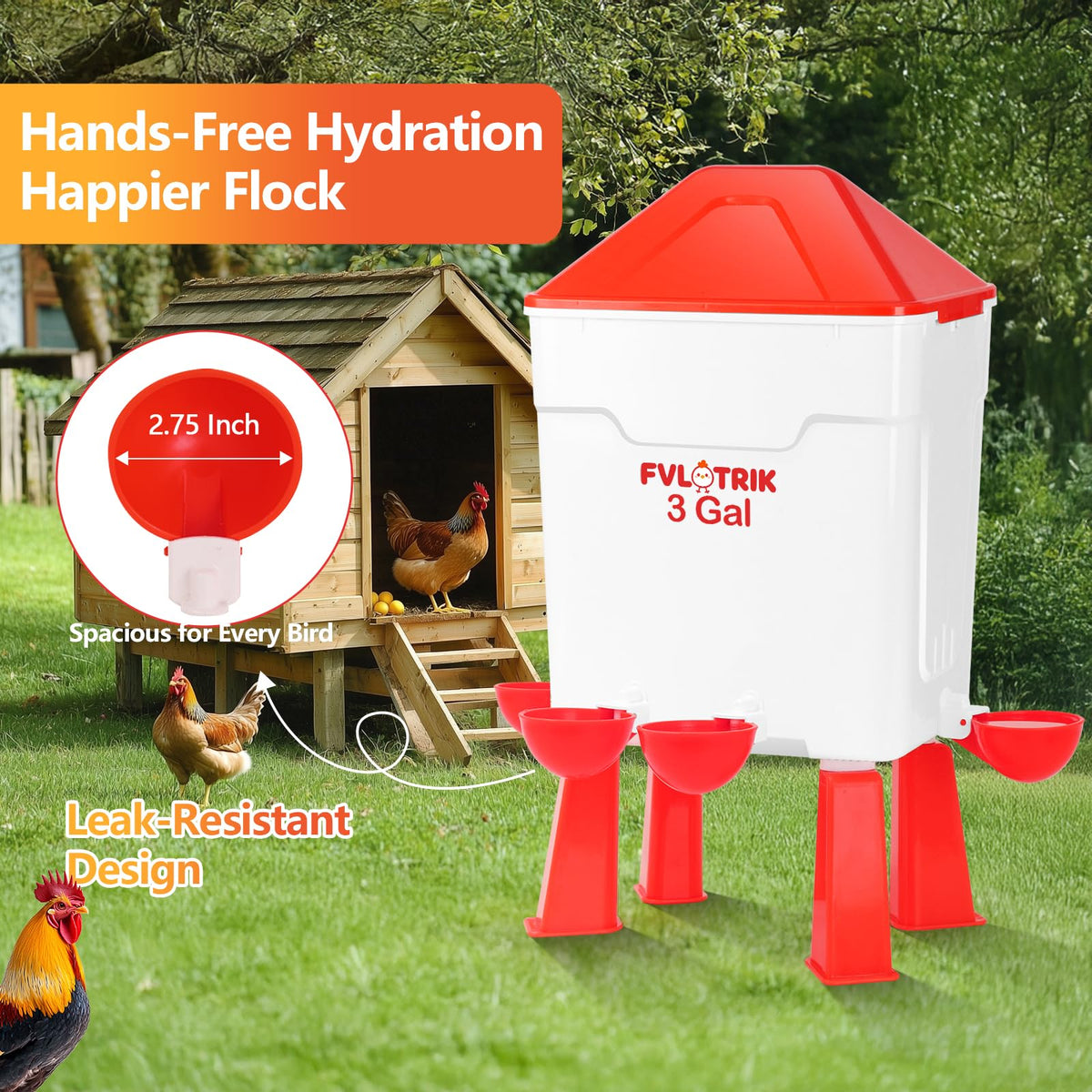 3 Gallon Chicken Waterer and Feeder Set I796671