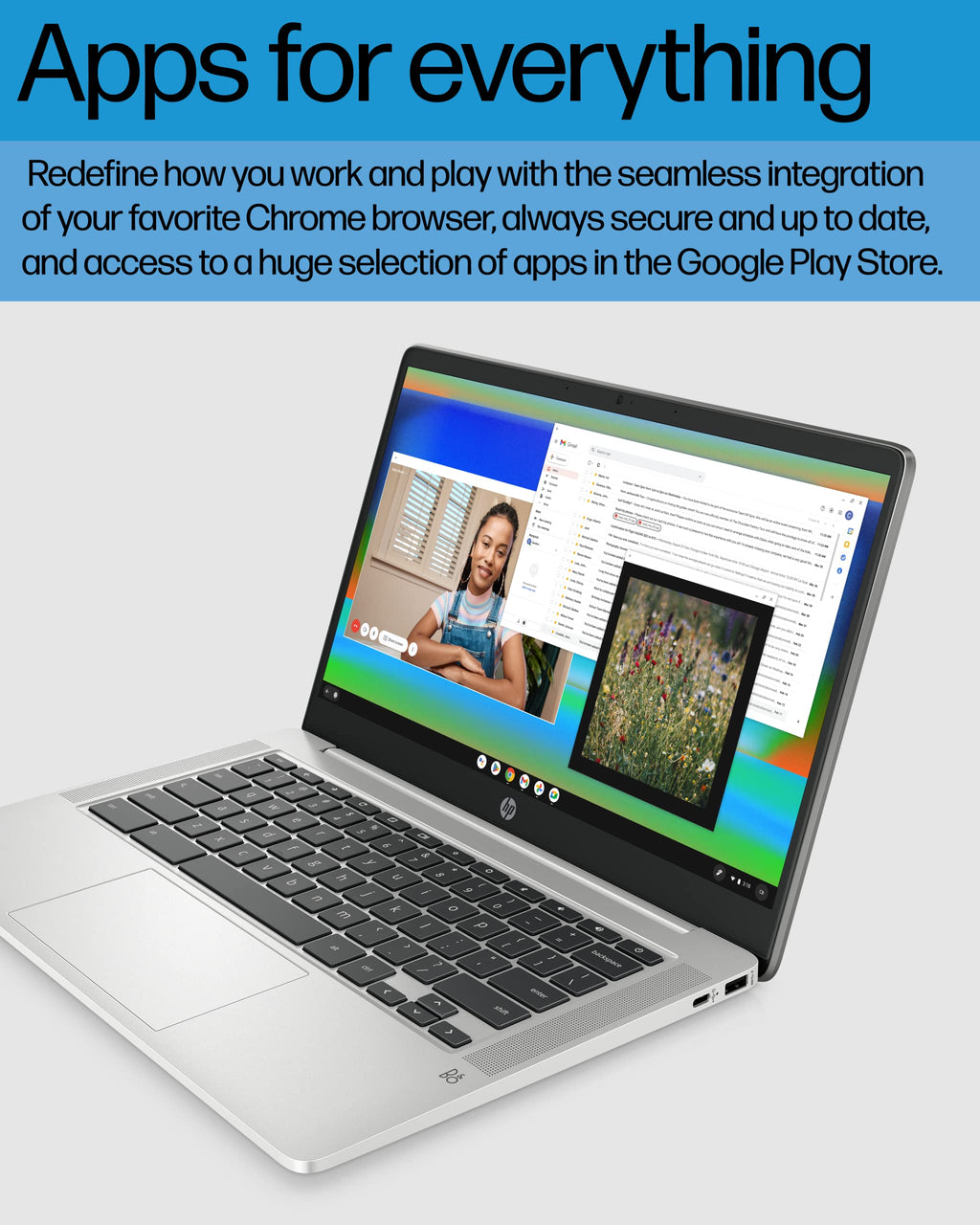 14 Laptop, Intel Celeron N4120, 4 GB RAM, 64 GB eMMC, Chrome OS, Mineral Silver M1517