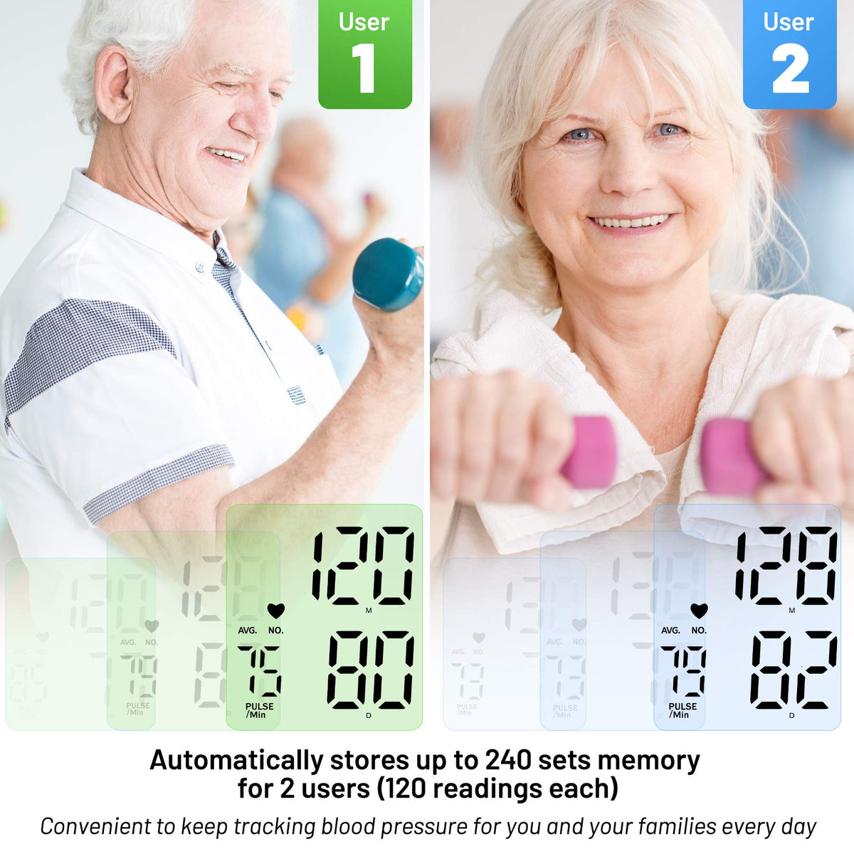 Black Upper Arm Blood Pressure Monitor with Adjustable Arm Cuff and Large Display U52193