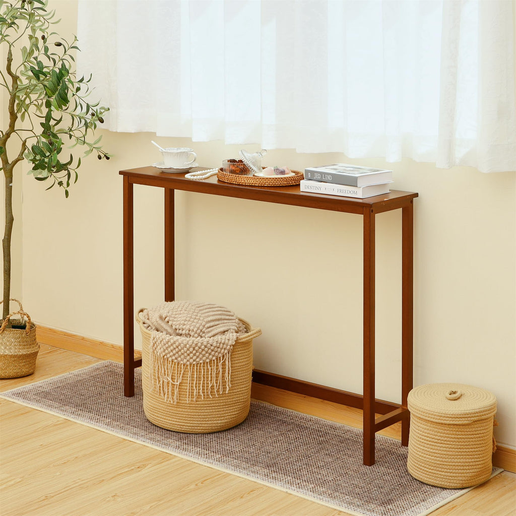 Bamboo Narrow Wood Console Table L19365