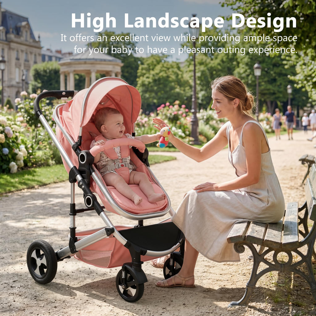2 in 1 Convertible Baby Stroller, Diaper Bag, Pink R469885